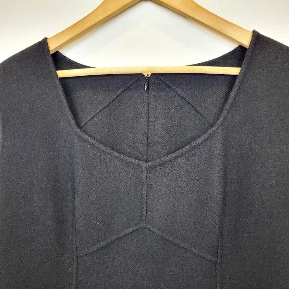 Talbots Black 100% Wool Structured Sheath Dress, Size 8, EUC - Picture 3 of 13